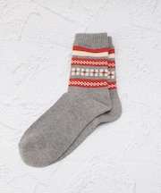 ◆ネップ ラインフラワー クルーソックス