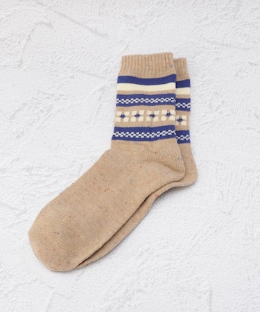 ◆ネップ ラインフラワー クルーソックス