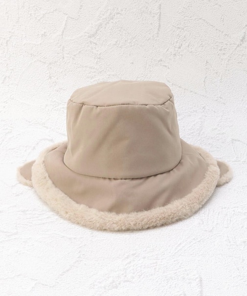 【あったか】ファーイヤマフ バケットハット
