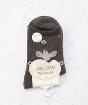 ◆アトリエ リサイクルポリ 鳥と花 クォーターソックス