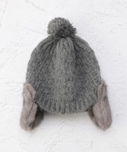 【あったか】ファーイヤマフ ニットワッチ