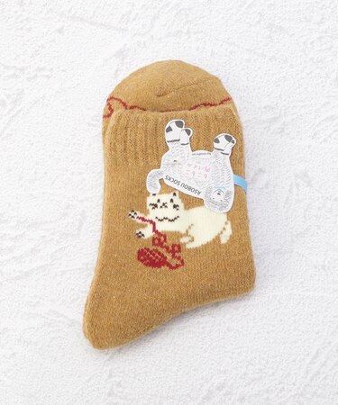 ◆ASOBOU 内パイル編 キャット クォーターソックス