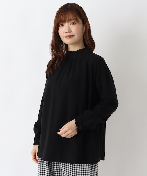 ネルスタンドフリルブラウス