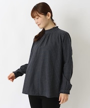 ネルスタンドフリルブラウス