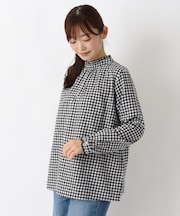 ネルスタンドフリルブラウス