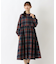 ネルウエスト切替 長袖ギャザーワンピース