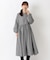 ネルウエスト切替 長袖ギャザーワンピース