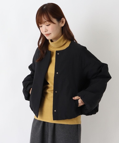 美品 ネイブ ミモレ別注 中綿 ショート コート アウター ブラック 1 ミモレ別注】NAVE中綿ショートコート【数量限定】 | mi-mollet STORE