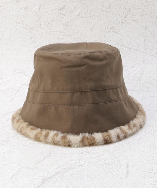 【あったか】ファーコンビ バケットハット