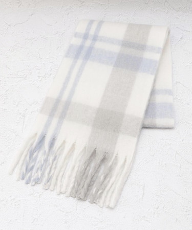 【あったか】ボリュームフリンジチェックマフラー