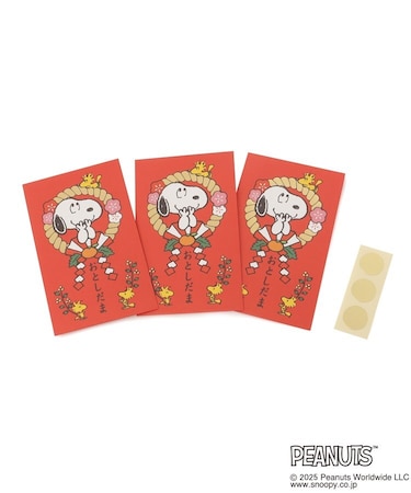 ◆SNOOPY 年賀ポチ袋 白締め縄
