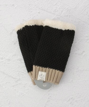 【ワンズテラスオリジナル】鹿の子編み配色 ニットハンドウォーマー