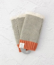 【ワンズテラスオリジナル】鹿の子編み配色 ニットハンドウォーマー