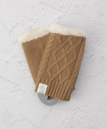 【ワンズテラスオリジナル】ケーブル編み ニットハンドウォーマー