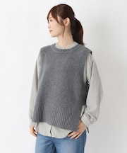 サイドリブベルトプルオーバーベスト