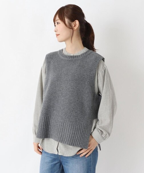 サイドリブベルトプルオーバーベスト