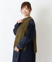 サイドリブベルトプルオーバーベスト