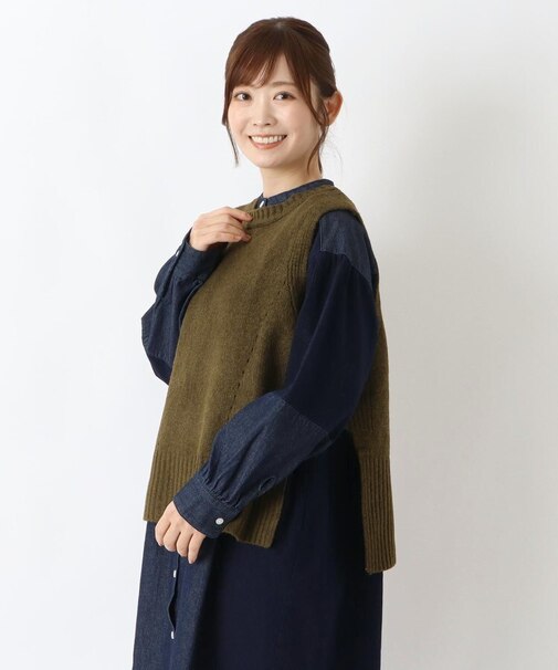 サイドリブベルトプルオーバーベスト