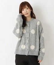 ドットジャカードニットカーディガン