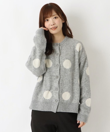 ドットジャカードニットカーディガン