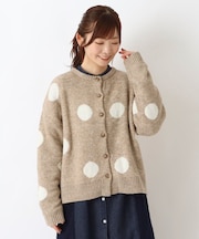 ドットジャカードニットカーディガン
