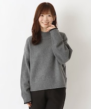 袖口配色 ハイネックニットプルオーバー