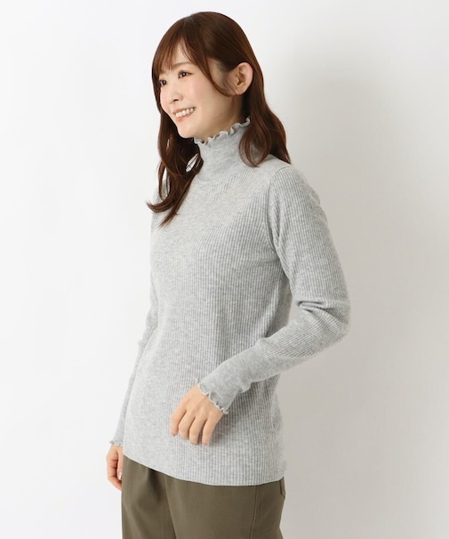 ふわもちハイネックメロウ長袖ニットプルオーバー