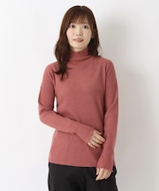 ふわもちハイネックメロウ長袖ニットプルオーバー