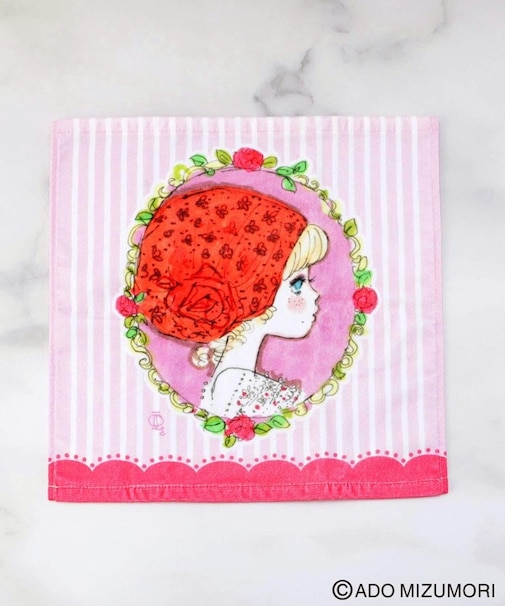 ◆水森亜土 ウォッシュタオル ビューティーローズ