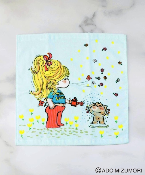 ◆水森亜土 ウォッシュタオル フラワーブリーズ