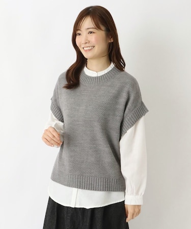 アクリルニット ブラウス アンサンブル