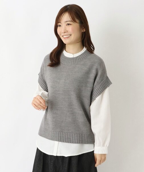 アクリルニット ブラウス アンサンブル