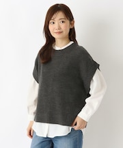 アクリルニット ブラウス アンサンブル