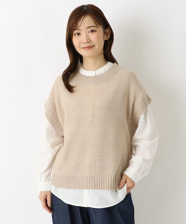 アクリルニット ブラウス アンサンブル