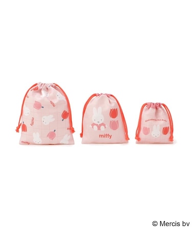Dick Bruna miffy 巾着 3P strawberry&tulip