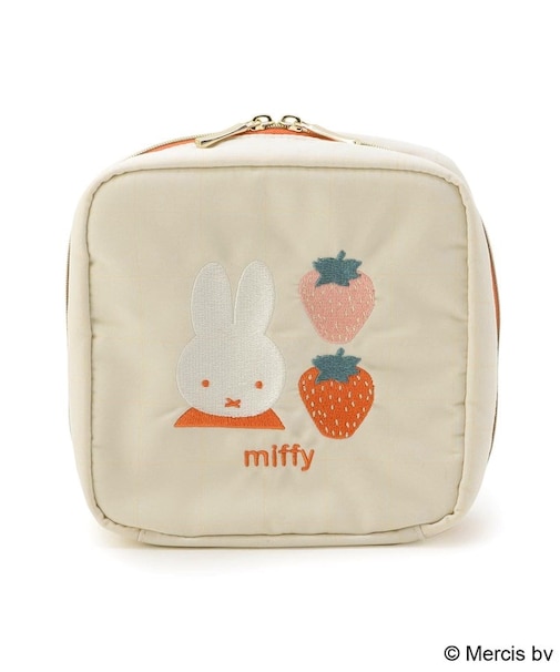 【先行販売】Dick Bruna miffy 刺繍スクエアコスメポーチ strawberry&tulip