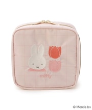 Dick Bruna miffy 刺繍スクエアコスメポーチ strawberry&tulip
