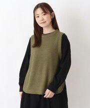 ラウンドヘム サイドスリットベスト