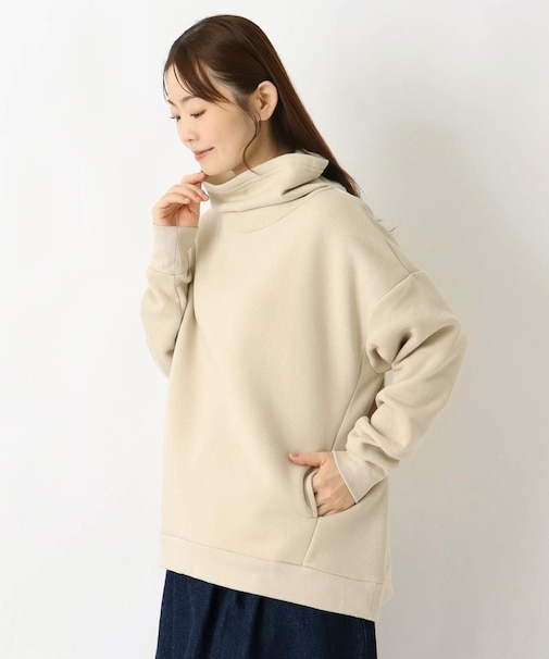 裏起毛オフタートルポケットプルオーバー