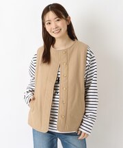 デニム&ツイル 裏ボア リバーシブルベスト