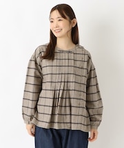 コットンフランネル 前タックブラウス