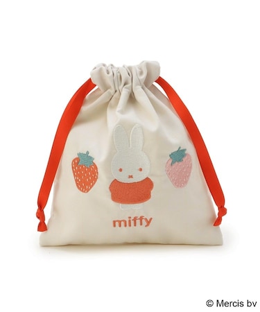 【先行販売】Dick Bruna miffy 刺繍巾着 strawberry&tulip