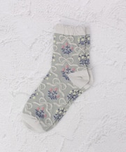 ◆あなたに優しい 表コットン100% リボン花 クォーターソックス