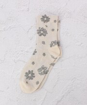 ◆あなたに優しい シルク入大花柄 クォーターソックス