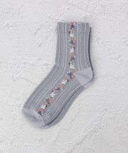 ◆あなたに優しい 表コットン100% 鳥花LN クォーターソックス