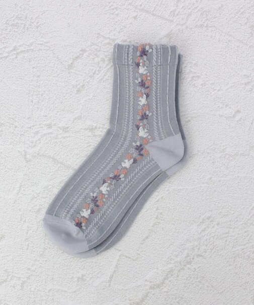 ◆あなたに優しい 表コットン100% 鳥花LN クォーターソックス