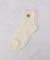 ◆ラテミルク 10cmマーガレット刺繍 クォーターソックス