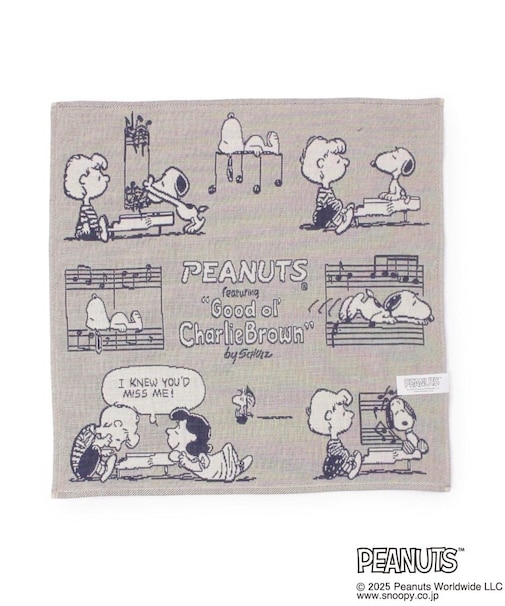 ◆SNOOPY 三重ガーゼハンカチ ピアノ