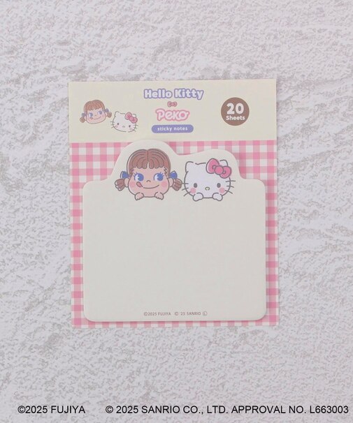 ◆サンリオキャラクターズ 型抜き付箋 ペコちゃん
