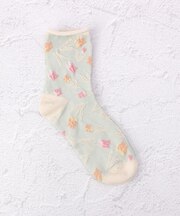 ◆あなたに優しい シルク入フラワー クォーターソックス